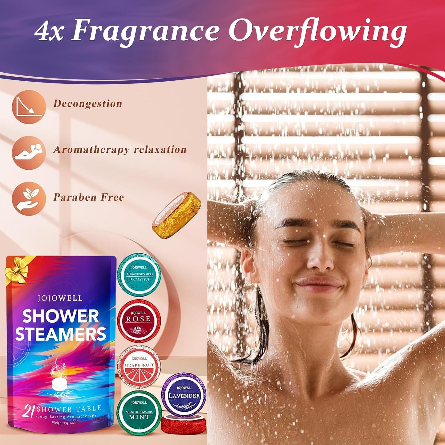Shower Steamers Aromatherapy - 21Pcs Birthday Gifts for Women, Mom, Wife, Her, Best Friend, Daughter, Sister, Teens & Girlfriend, Self Care Beauty and Personal Care JoJowell