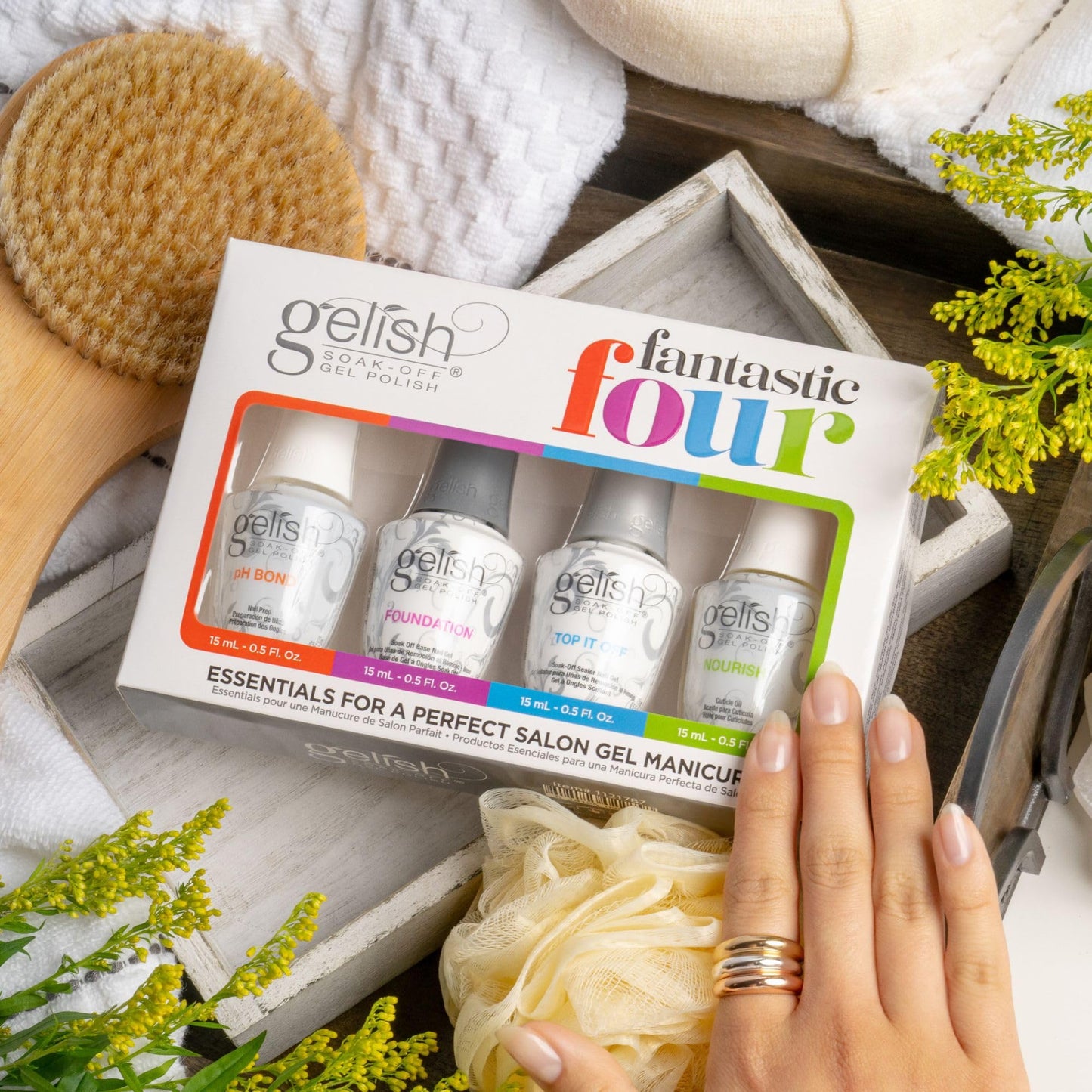 Gelish Fantastic Four Essentials Kit - Long-Lasting, Chip-Free Shine, Durable Finish, Complete Manicure System for Salon-Quality Nails at Home Beauty & Personal Care Gelish