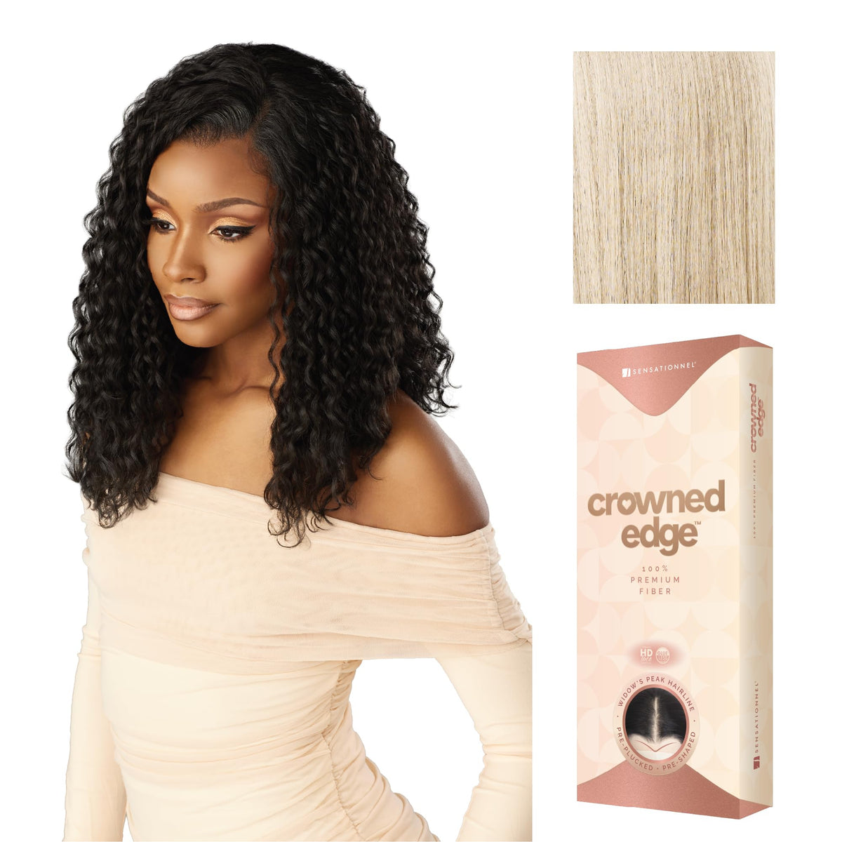 Sensationnel Crowned Edge Widow's Peak Wig -Water Deep 16, VANILLABLONDE