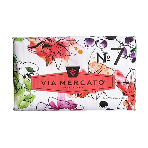 Via Mercato Italian Soap Bar (200 g), No. 7 - Peach, Fig Blossom & Rose Beauty & Personal Care Via Mercato