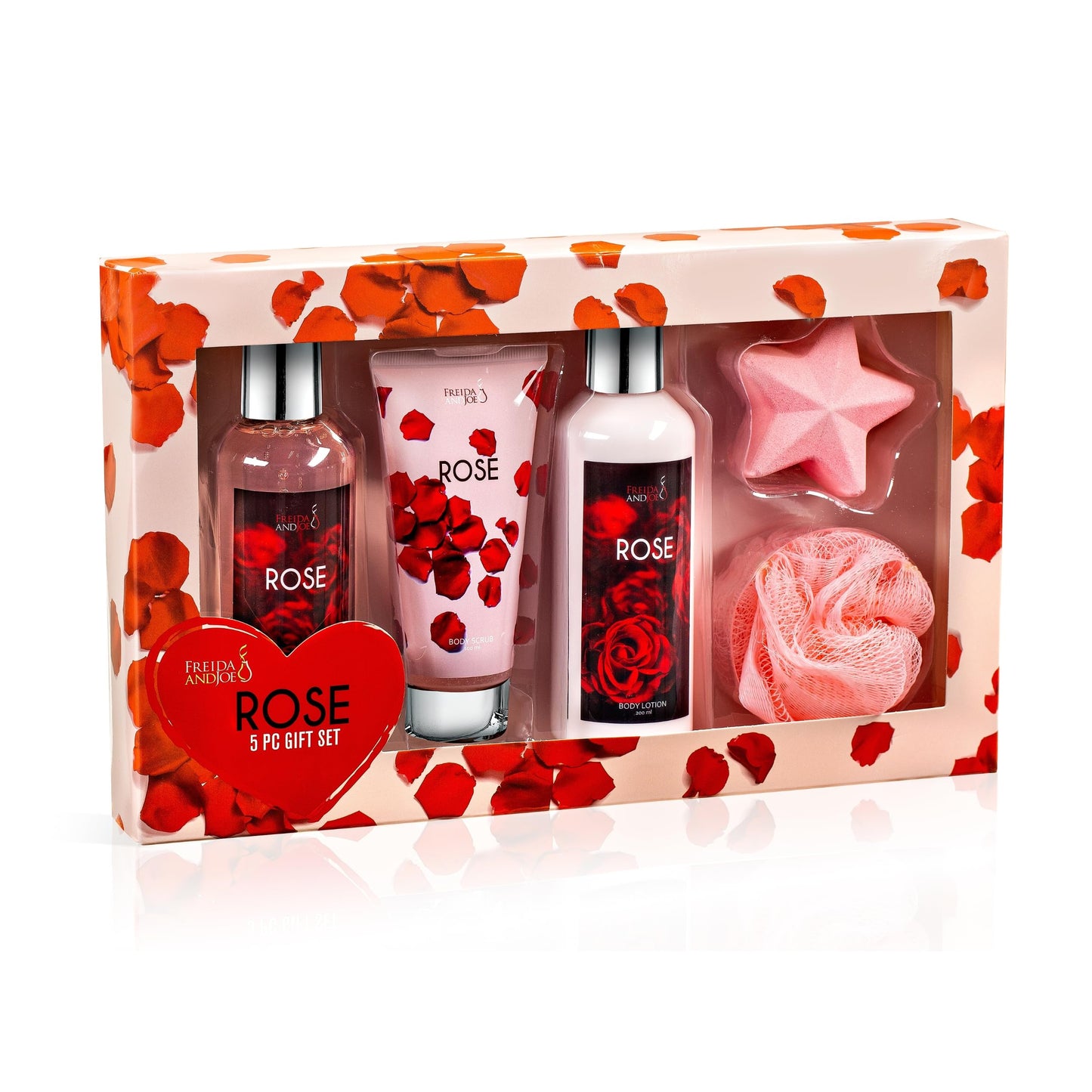 Fragrance Bath & Body Collection Gift Box, Rose Spa Set Beauty and Personal Care Freida and Joe
