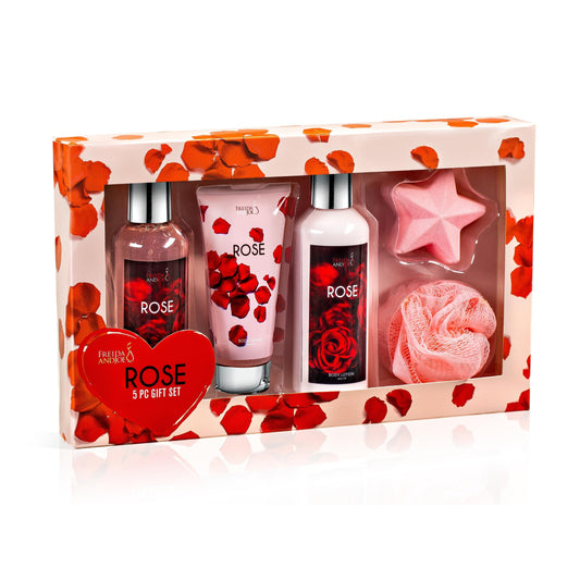 Fragrance Bath & Body Collection Gift Box, Rose Spa Set Beauty and Personal Care Freida and Joe