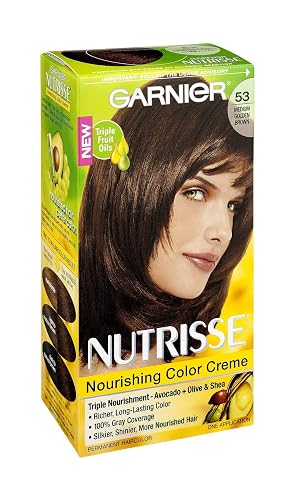 Garnier Nutrisse Haircolor, 53 Medium Golden Brown 1 ea (Pack of 3) Beauty & Personal Care Garnier