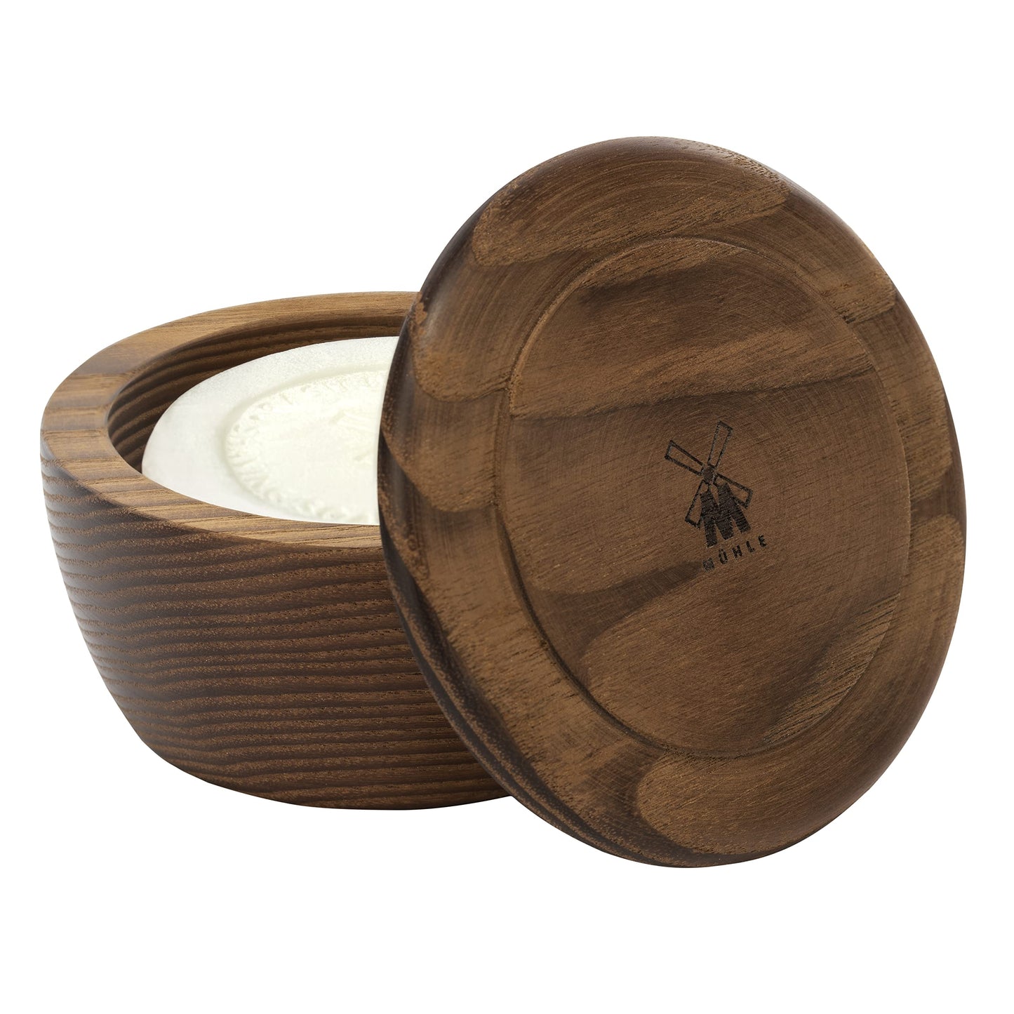 MÜHLE Wooden Bowl with Shaving Soap - Sandalwood - 65 Grams - Shave Soap for Men - Steamed Ash Shaving Bowl - Rich & Light Soap Formula - Nurturing Beauty and Personal Care MÜHLE