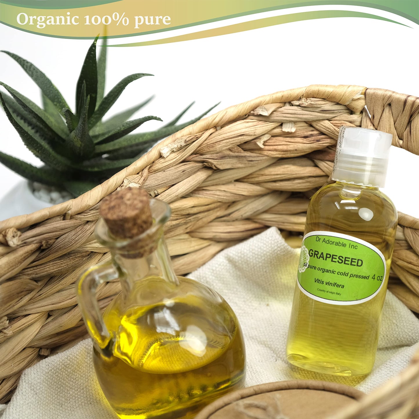 Dr Adorable - 4 oz - Grapeseed Oil - 100% Pure Natural Organic Cold Pressed Beauty & Personal Care Dr Adorable