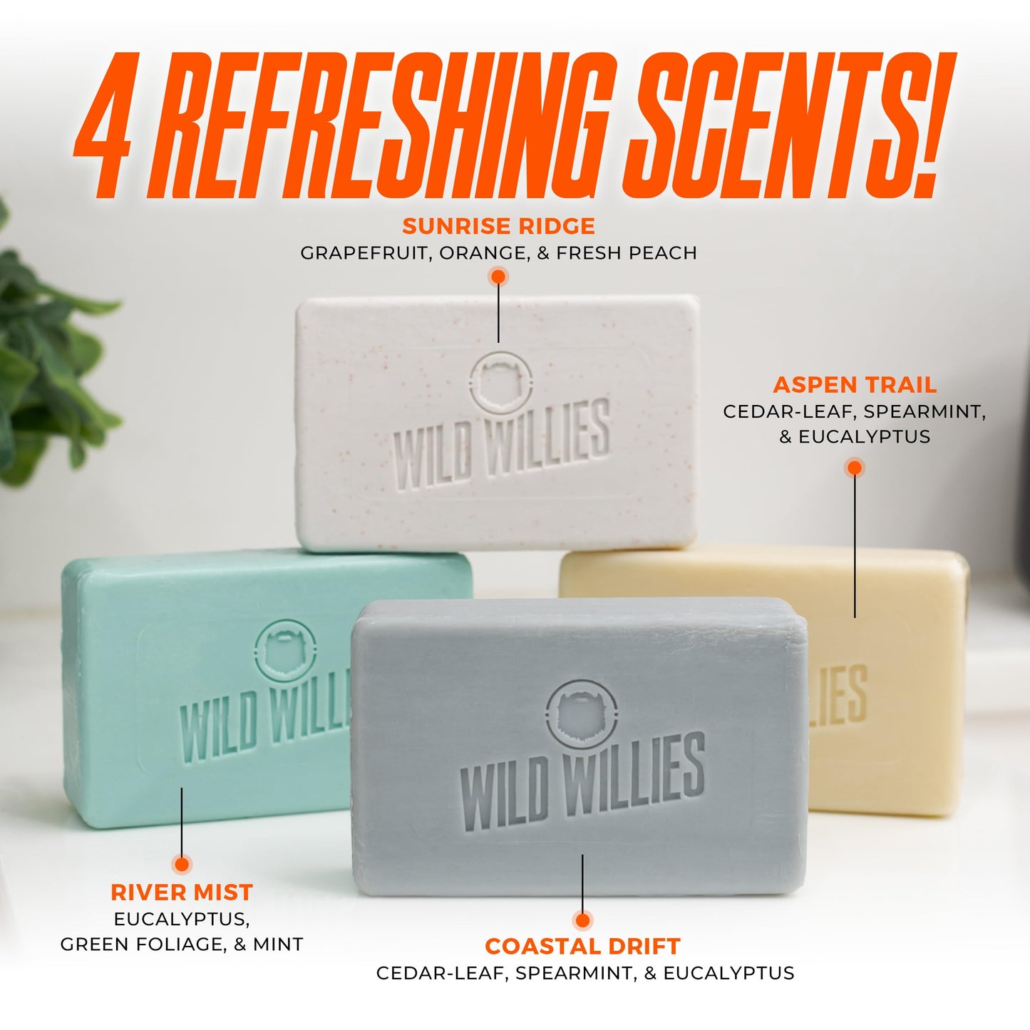 Wild Willies Mens Bar Soap - Moisturizing and Exfoliating Body Soap for Men with Coconut Oil and Jojoba Oil - Sunrise Ridge Citrus Scent - 6 oz, 3 Beauty & Personal Care Wild Willies