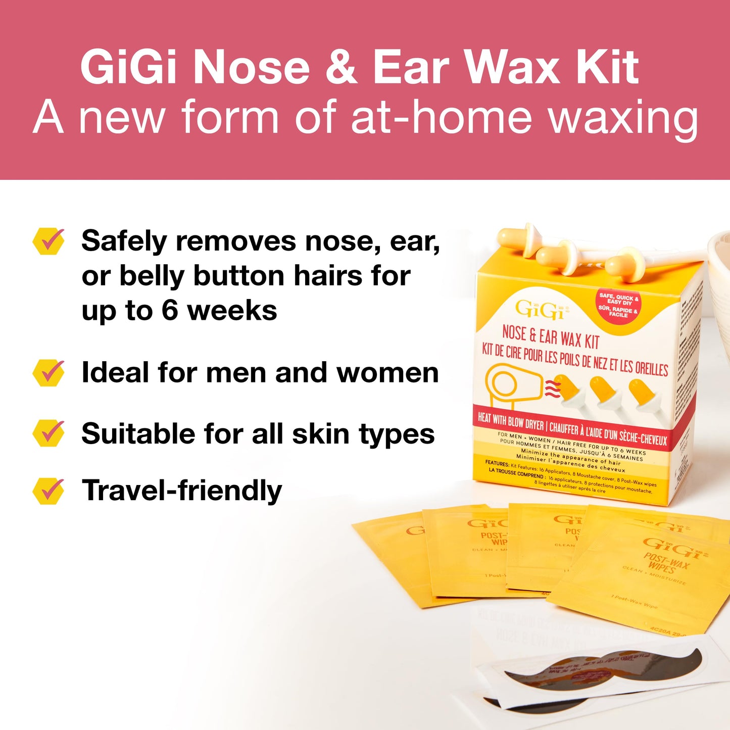 Gigi Nose + Ear Wax Kit, Safe, Quick, and Easy, Heat with Blow Dryer, 1-Pack Beauty and Personal Care GIGI