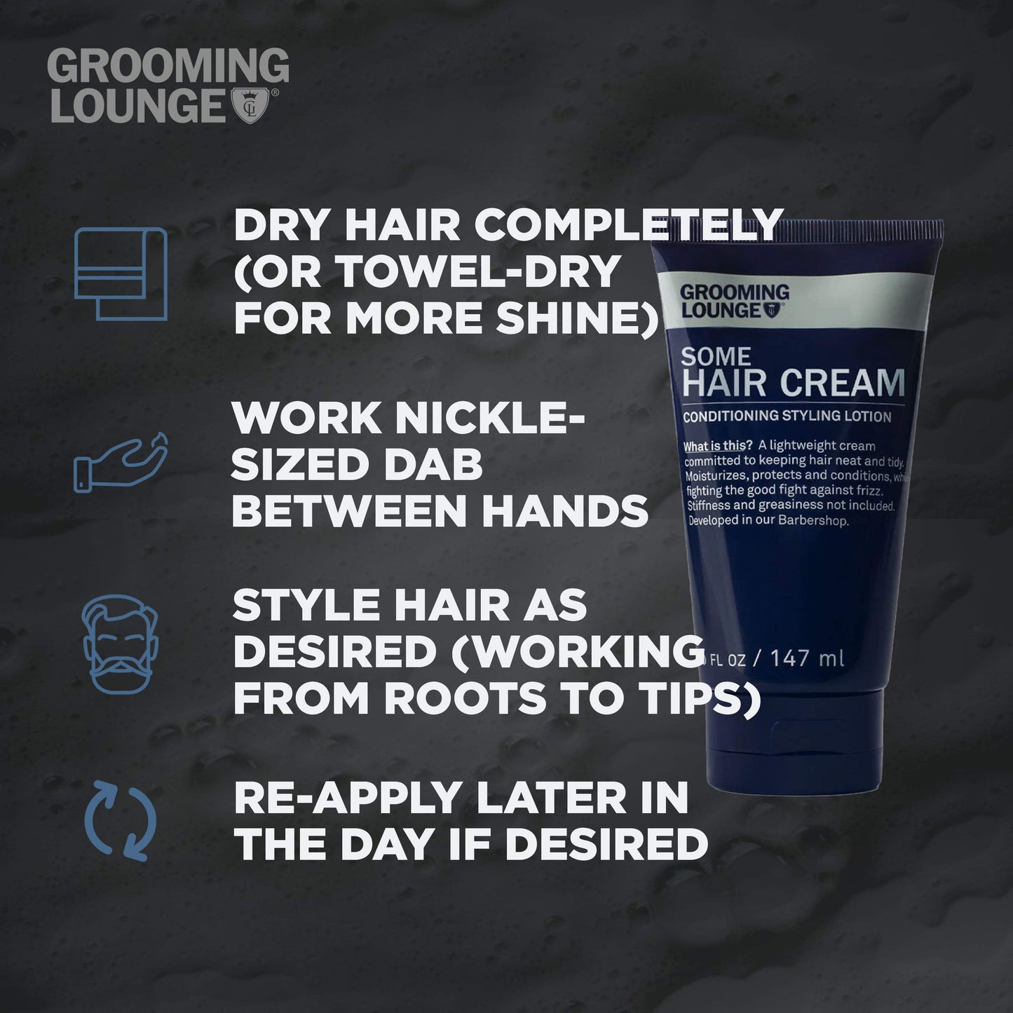 Grooming Lounge Some Hair Cream - Sculpting, Low Shine, Flexible Styling Cream for Men - Moisturizing, Conditioning, and Texturizing with Firm, Strong Beauty & Personal Care Grooming Lounge