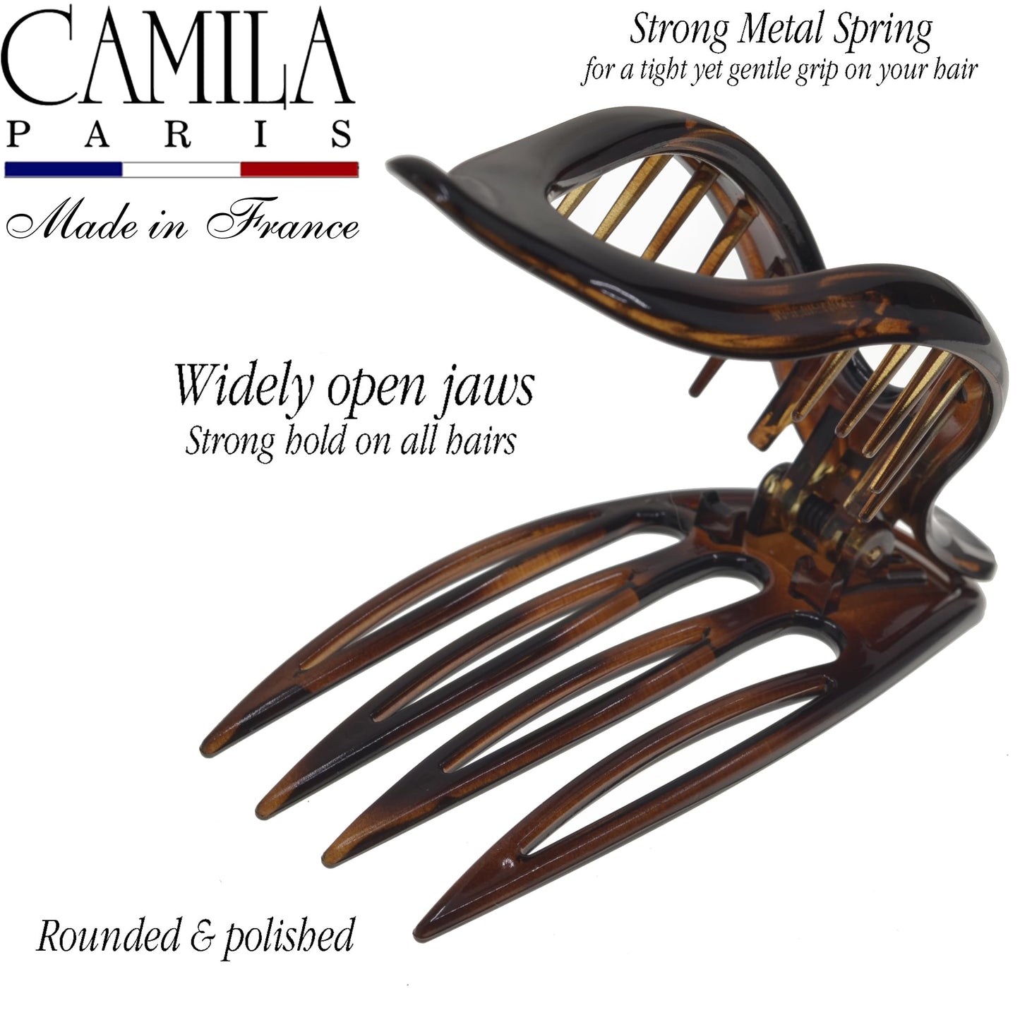 Camila Paris CP2372 French Hair Clips, Large Side Slide Hair Clips for Long Curly Wavy Hair, Strong Hold No Slip Grip, Girls Hair Claw Clips Beauty & Personal Care Camila