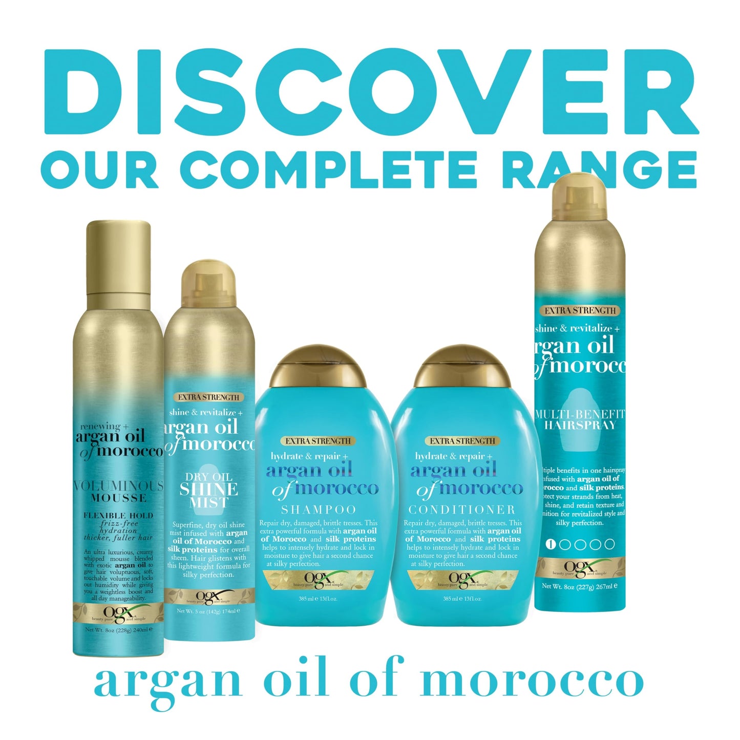 OGX Extra Strength Hydrate & Repair + Argan Oil of Morocco Shampoo for Dry, Damaged Hair, Cold-Pressed Argan Oil to Moisturize & Smooth, Paraben-Free Beauty & Personal Care OGX