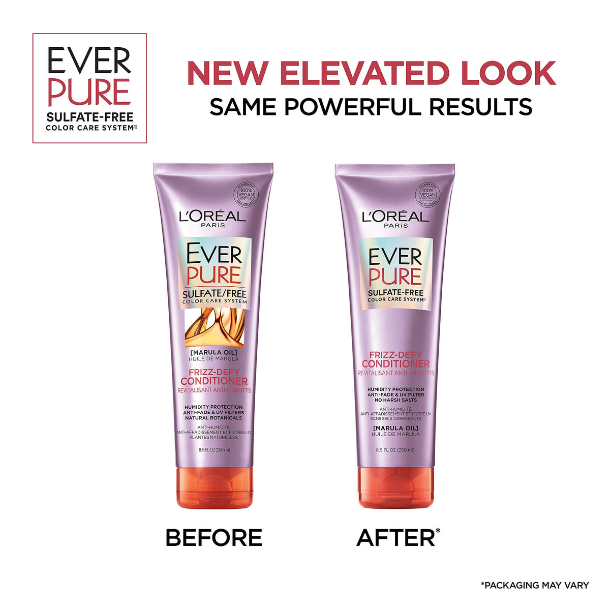 L'Oreal Paris Hair Care EverPure Sulfate Free Frizz Defy Conditioner, with Marula Oil, 2 Count (8.5 Fl; Oz each) (Packaging May Vary) Beauty & Personal Care L'Oreal Paris