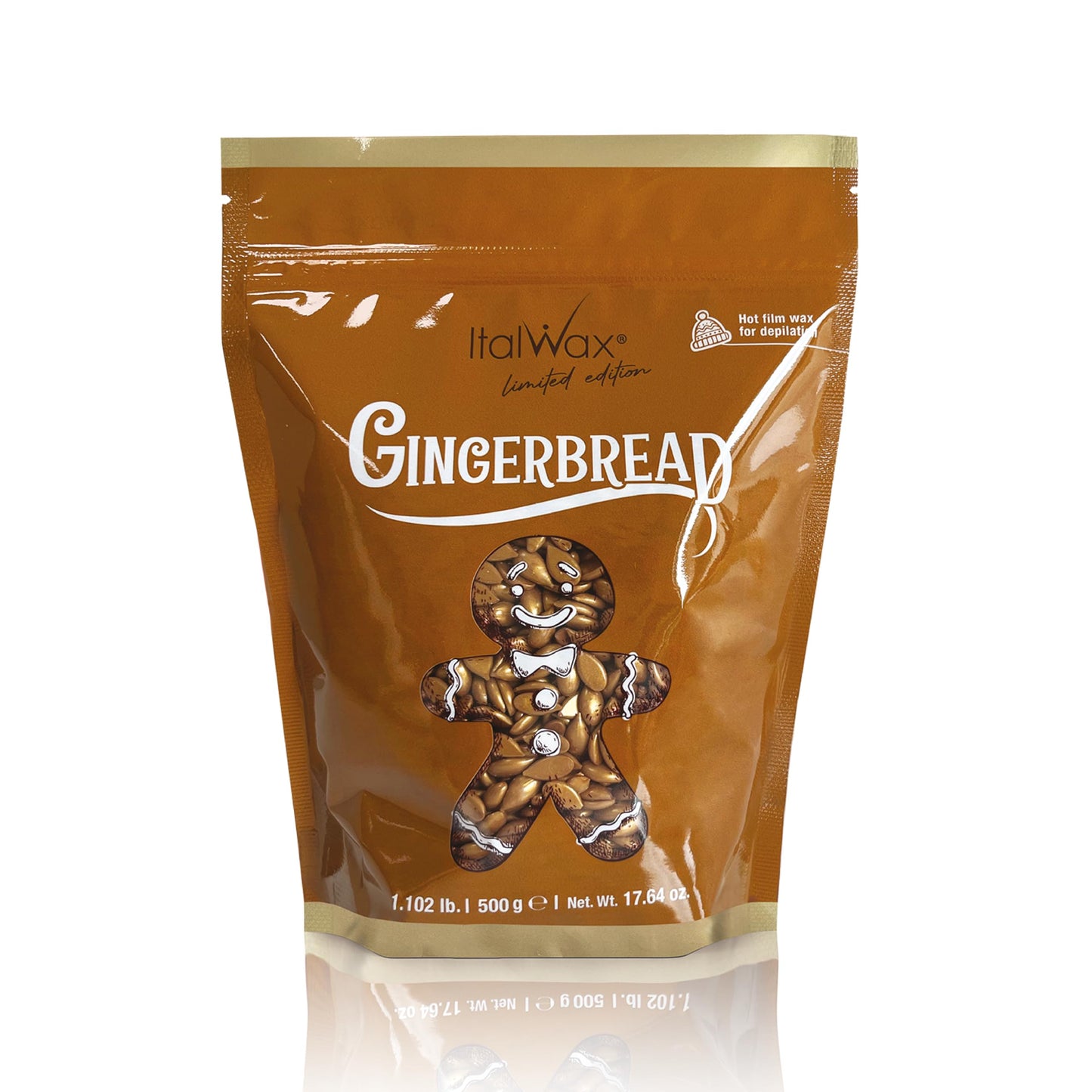 Italwax Gingerbread - 500g / 1.1 lb - Hard wax beads for hair removal - Biscuit Aroma - Synthetic formulation ideal for sensitive skins - Recommended Beauty and Personal Care Italwax