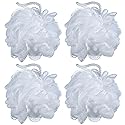 iboodi 60g/pcs White Mesh Bath Sponge Pouf Shower Loofahs Shower Puff Pack of 4 (White) Beauty & Personal Care iboodi