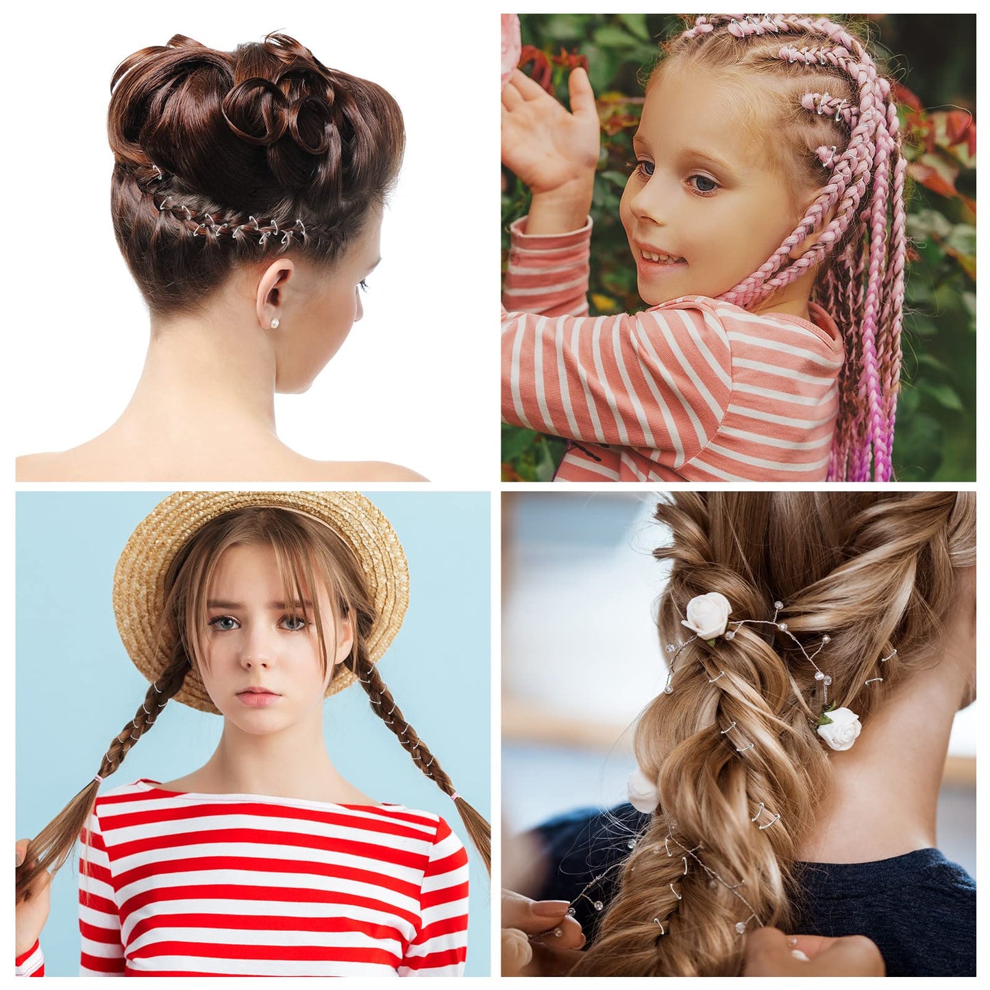 100 Pieces Hair Rings for Braids and Dreadlocks, Silver Braid Hair Loop Clip and Hoops, Hip-Hop DIY Headband Accessories (Silver) Beauty & Personal Care OKDEALS