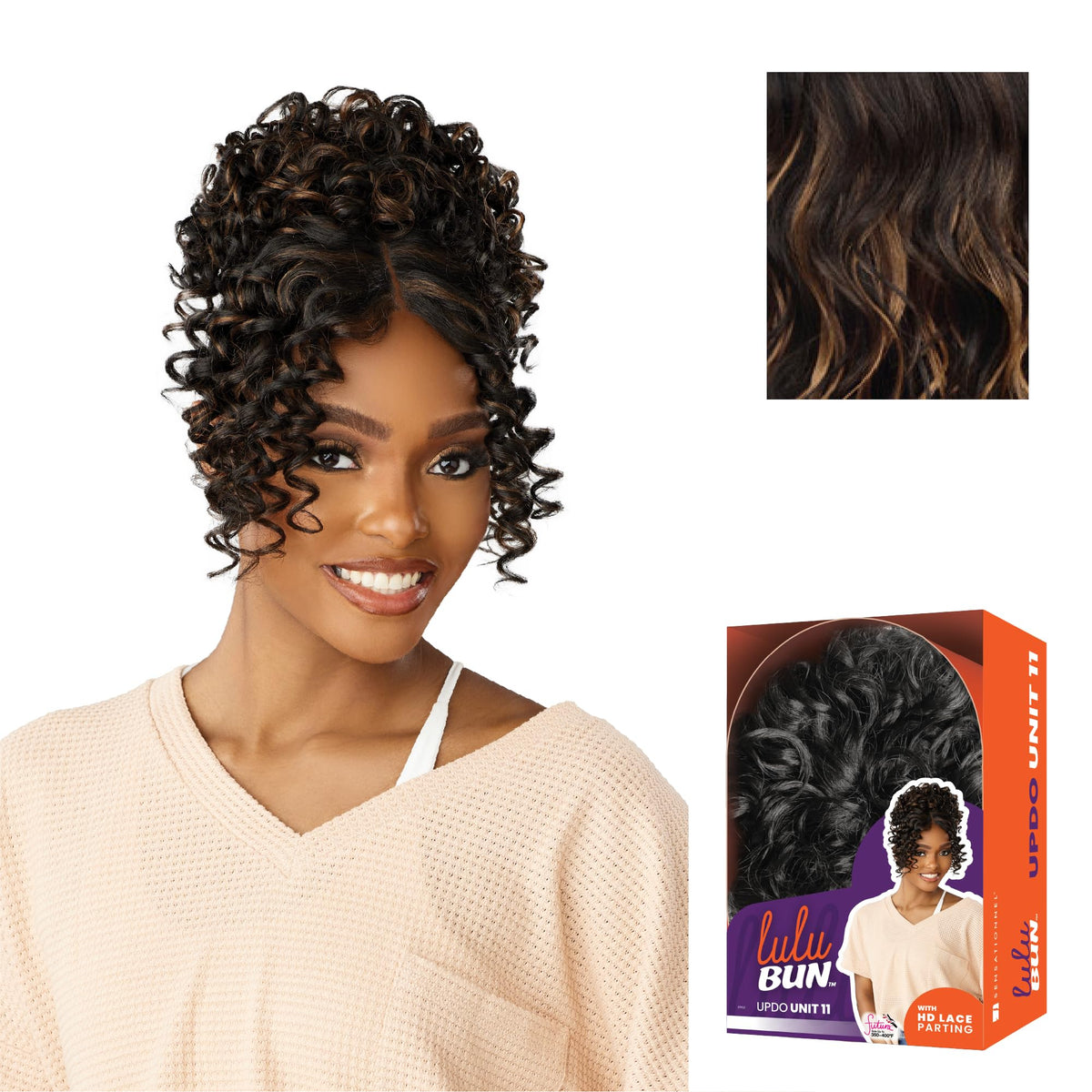 Sensationnel Lulu Bun Updo Hairextensions-Unit 11,F1B/27
