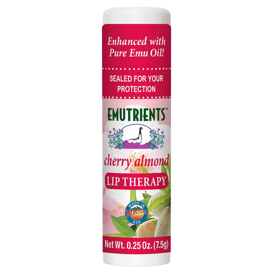Montana Emu Ranch - Lip Therapy Lip Balm - 0.25 Ounce - Cherry Almond Flavor - Made with Pure Emu Oil Beauty & Personal Care Montana Emu Ranch