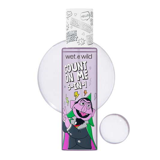wet n wild Sesame Street 5-in-1 Prime & Set Face Mist, Floral Scented Makeup Setting Spray with Hyaluronic Acid & Niacinamide, Cruelty-Free - Count On