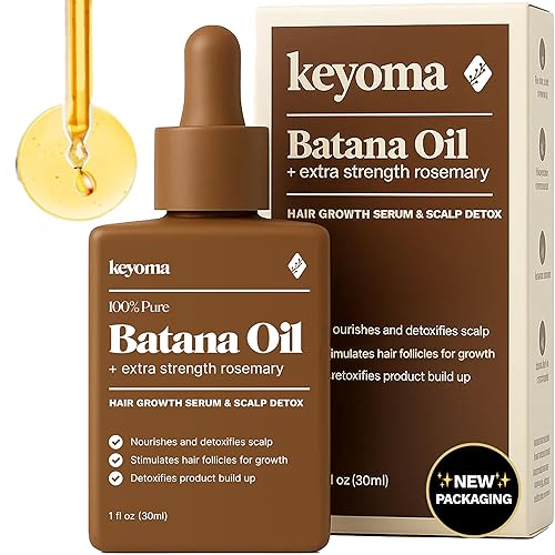 Keyoma Batana Oil for Hair Growth with Rosemary: Nourish & Detox Scalp for Thicker, Stronger, Longer Hair - 100% Organic Batana Oil from Honduras Beauty & Personal Care Keyoma