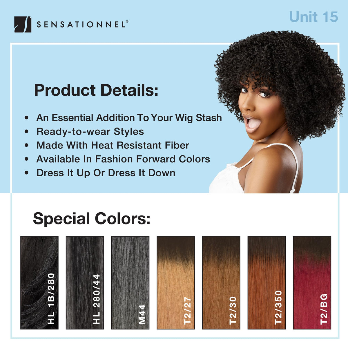 Sensationnel Dashly Wig-Unit 15, 1B OFFBLACK