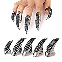 10 Pcs Halloween Costume Fake Finger Claws - Gothic Punk Cosplay Nail Rings - Sparkling Crystals Paved Party Accessories for Girls Women Men - Witch Beauty & Personal Care Bestga