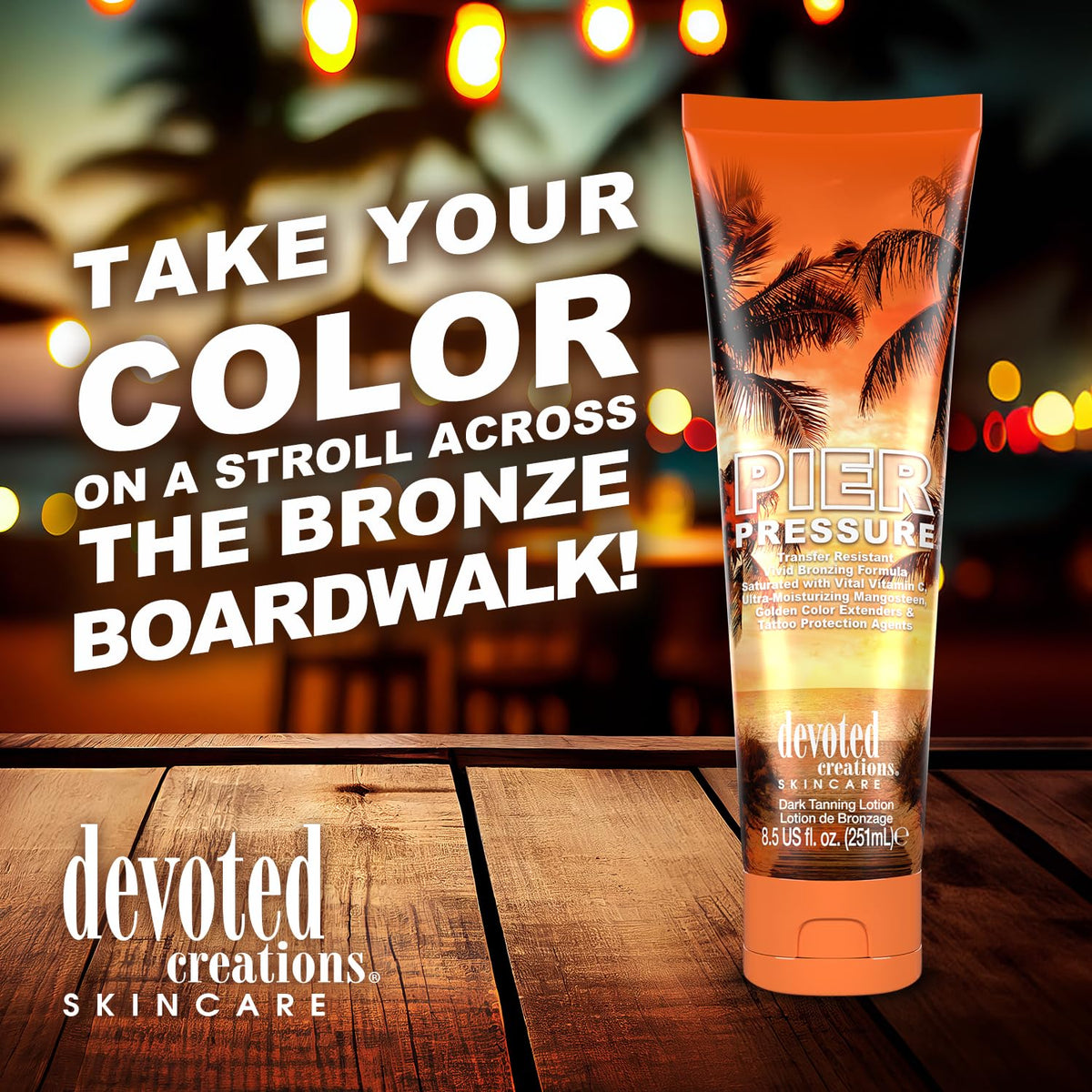 Devoted Creations Pier Pressure | Transfer Resistant Vivid Bronzing Ultra-Moisturizing Dark Tanning Lotion Beauty & Personal Care Devoted Creations