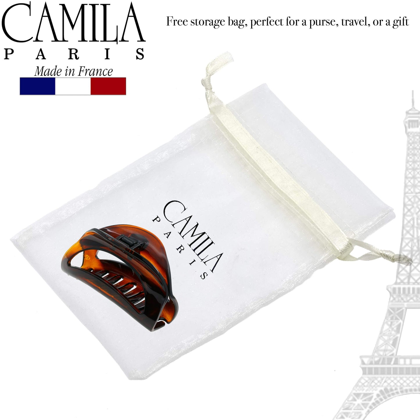 Camila Paris CP1561 French Hair Clip for Women Thick Hair for Long Curly Wavy Hair, Girls Hair Claw Clips Jaw, Durable Styling Big Claw Clip for Thick Beauty & Personal Care Camila