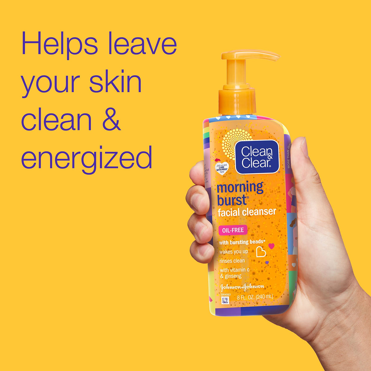 Clean & Clear Morning Burst Oil-Free Facial Cleanser, Brightening Vitamin C & Ginseng, Daily Face Wash, Hypoallergenic, Special Care with Pride Beauty & Personal Care Clean & Clear