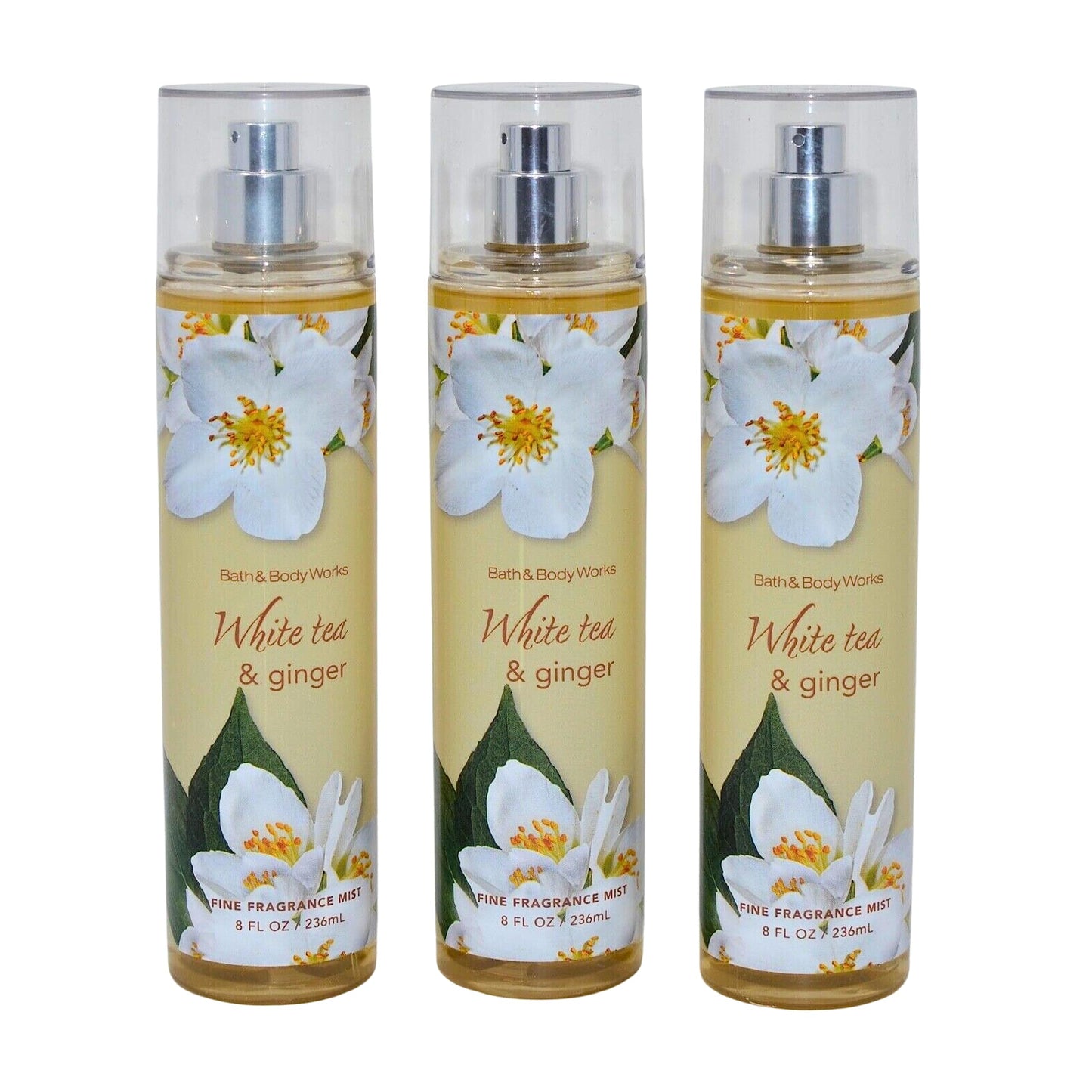 Bath & Body Works Fragrance Mist 3-Pack 8oz Each (White Tea and Ginger) Beauty & Personal Care Bath & Body Works