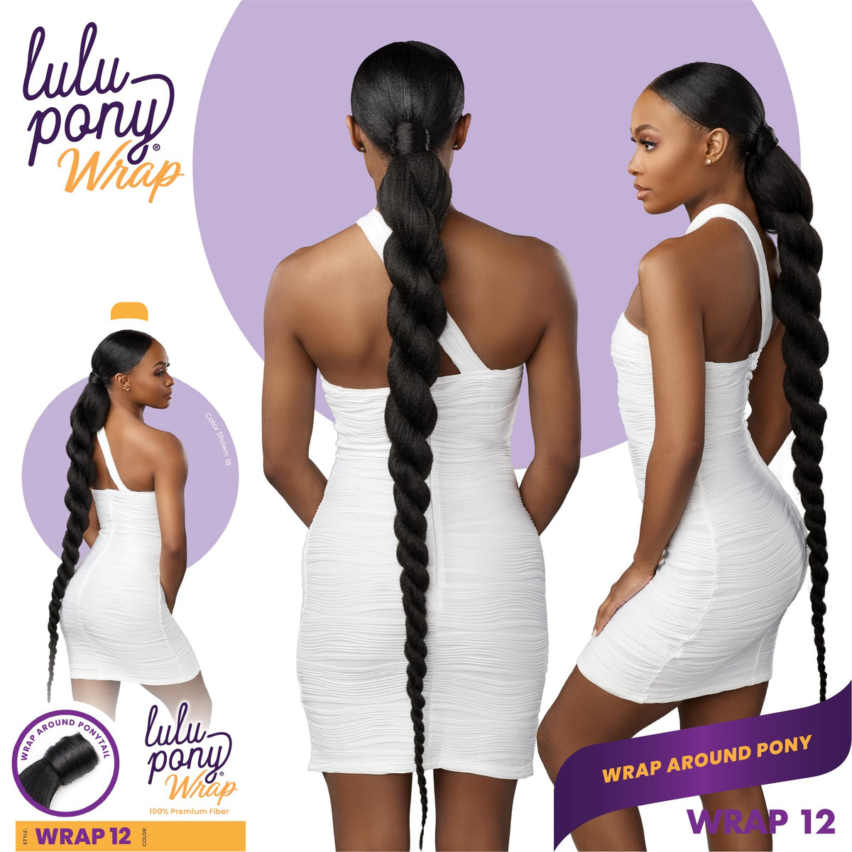 Sensationnel Lulu Pony Wrap Hairextensions-12,2 DARKBROWN