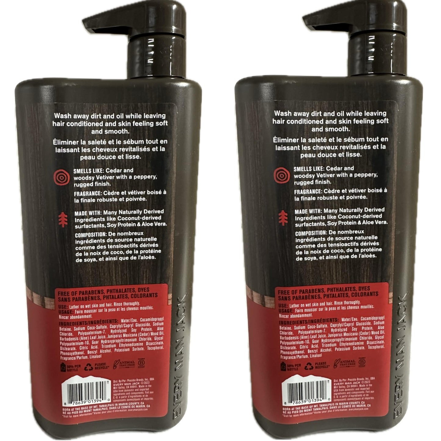 Every Man Jack 3-in-1 All Over Wash - Cedarwood |Twin Pack - 2 Bottles Included | Naturally Derived, Parabens-free, Pthalate-free, Dye-free Beauty & Personal Care Every Man Jack