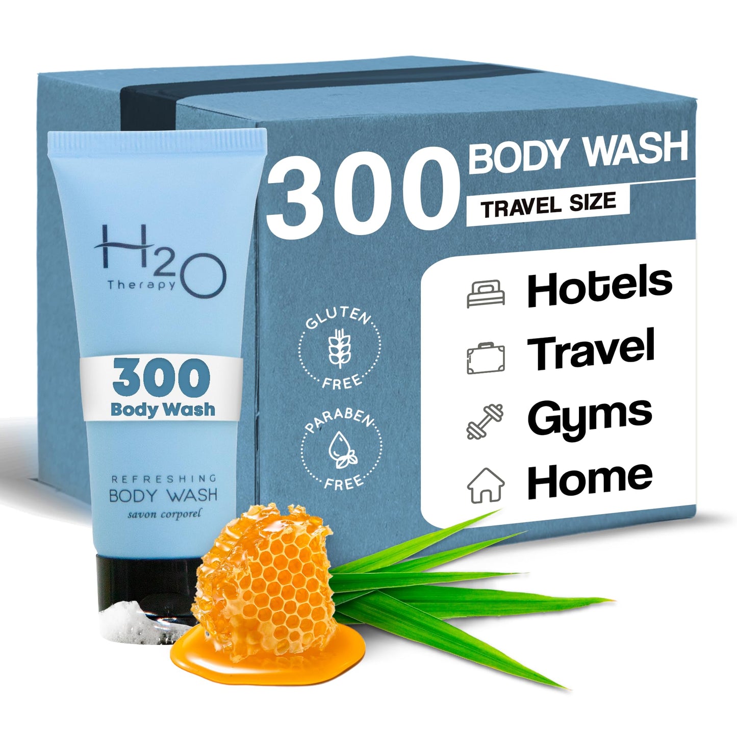 H2O Therapy Body Wash Soap, Travel Size Hotel Hospitality, 1 oz (Case of 300) Beauty & Personal Care H2O Therapy