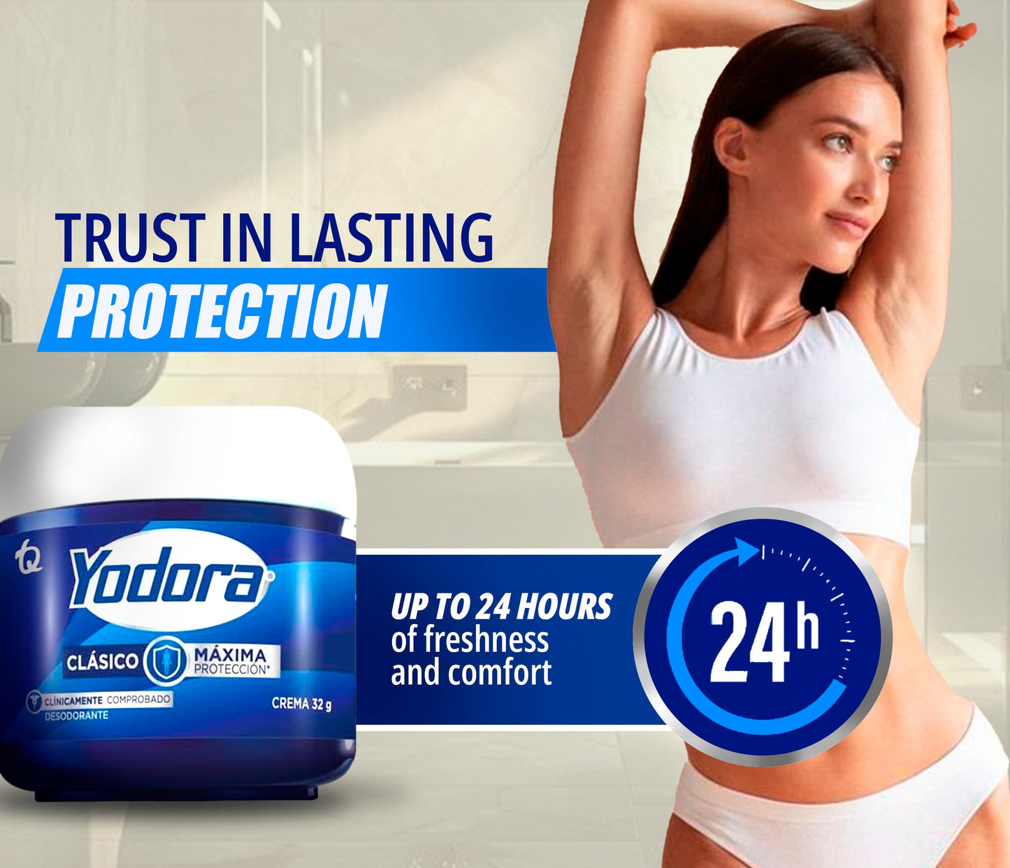 YAHVE - Classic Yodora Deodorant maximum protection Pack of 2 of 32 g - 1.12 Oz - Despensa Colombiana - Yodora Clasico, Maxima Proteccion. Beauty and Personal Care Yahve