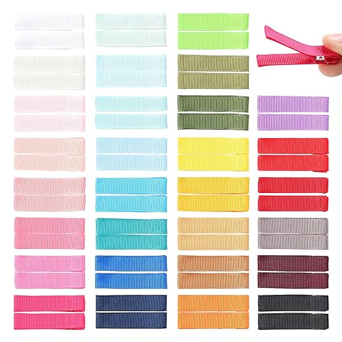 Cinaci 60 Pack/30 Pairs 5 CM 2 Inch Solid Plain Grosgrain Ribbon Cloth Fabric Covered Fully Lined DIY Metal Alligator Hair Clips Duckbill Barrettes Beauty & Personal Care Cinaci