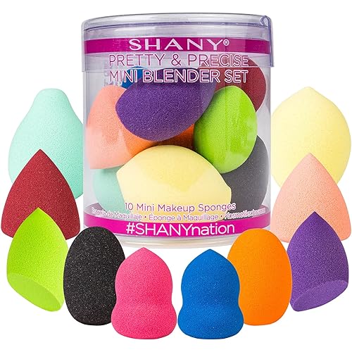 SHANY Pretty & Precise Mini Makeup Blender Puff Set - Premium Latex-Free Makeup Blender Beauty Sponges For Foundation and Blending - Set of 10 Beauty & Personal Care SHANY