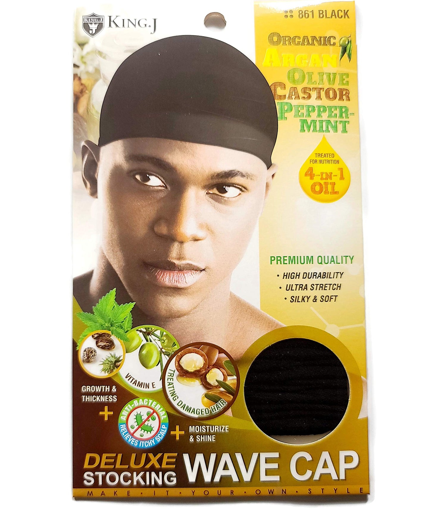 Healthy Treated Wave Deluxe Stocking Wave Cap Black (6 Packs) Beauty and Personal Care King.J