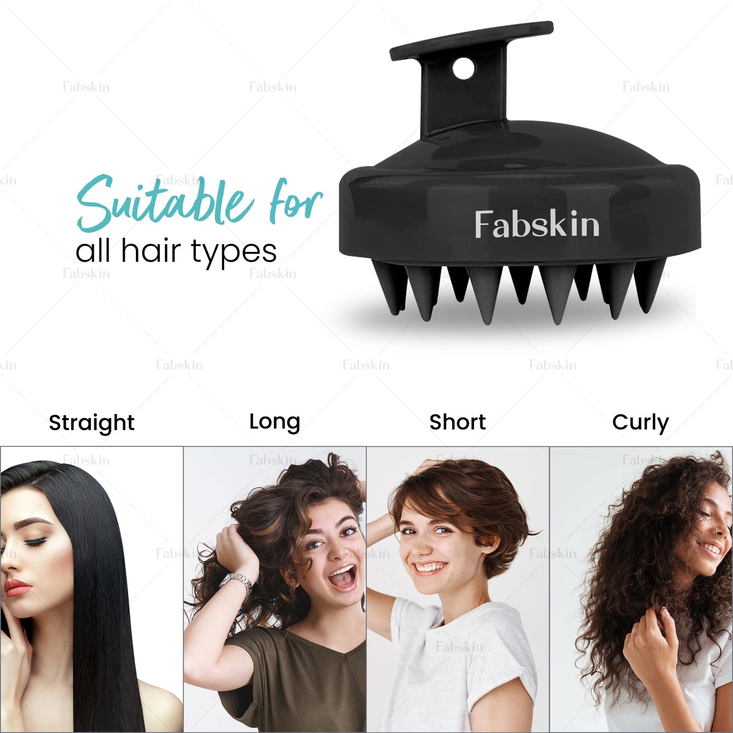 FABSKIN Loofah for Bathing & Scalp Massager Shampoo Brush Combo For Men & Women - Black Beauty and Personal Care FABSKIN