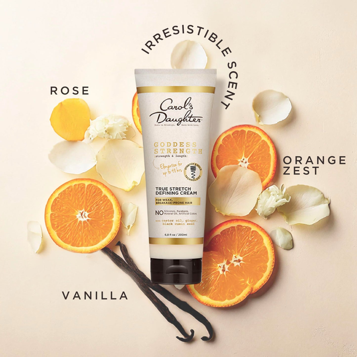 Carol's Daughter Goddess Strength True Stretch Defining Hair Cream For Waves, Coils and Curls, Curl Defining Cream with Castor Oil, 6.8 Fl Oz Beauty & Personal Care Carol's Daughter