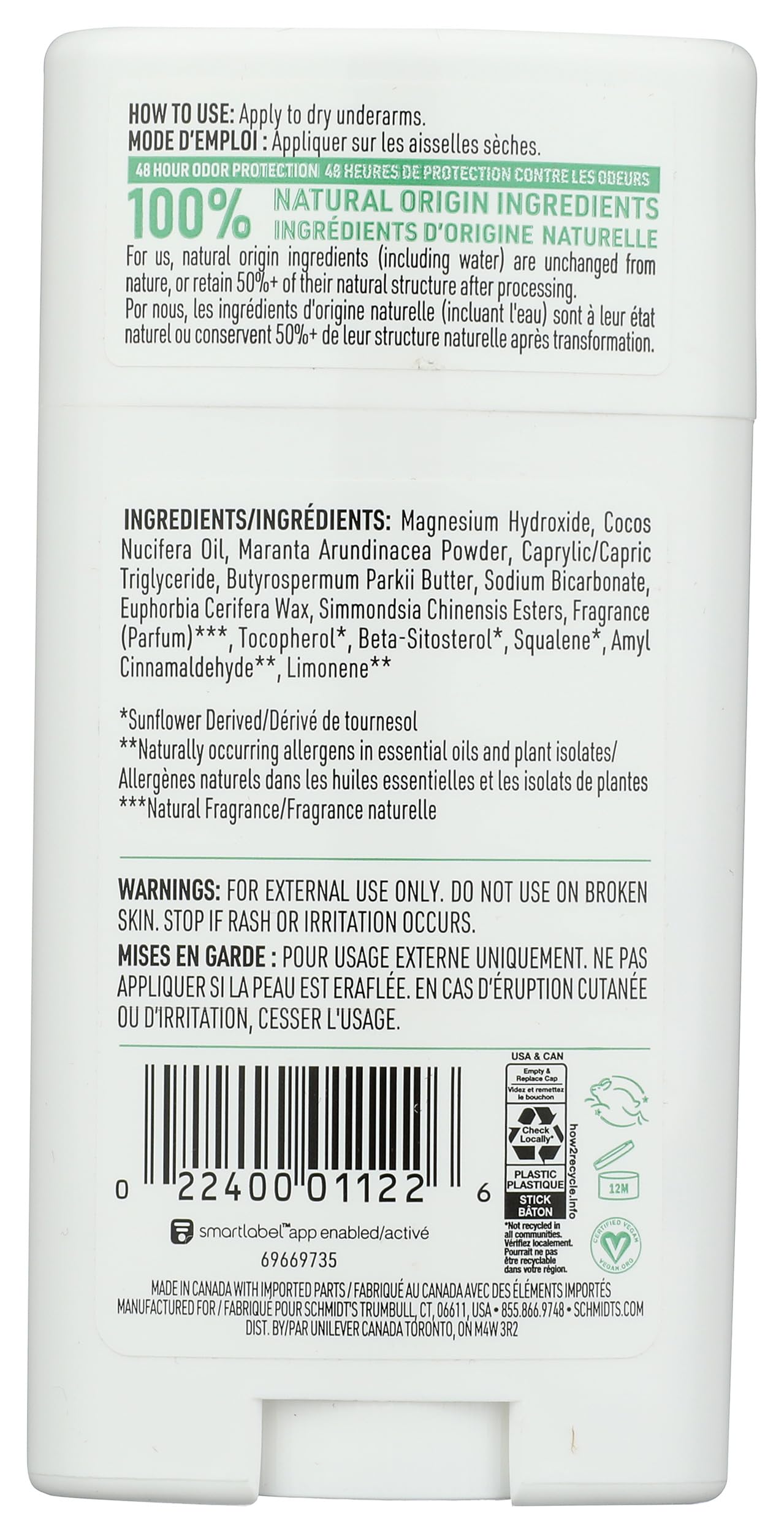 SCHMIDTS DEODORANT Cactus Flower & Pear Deodorant, 2.65 OZ Beauty and Personal Care Schmidt's