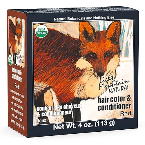 Light Mountain Henna Hair Color & Conditioner - Red Hair Dye, Organic Henna Leaf Powder and Botanicals, Chemical-Free, Semi-Permanent Hair Color + 4 Beauty & Personal Care LIGHT MOUNTAIN