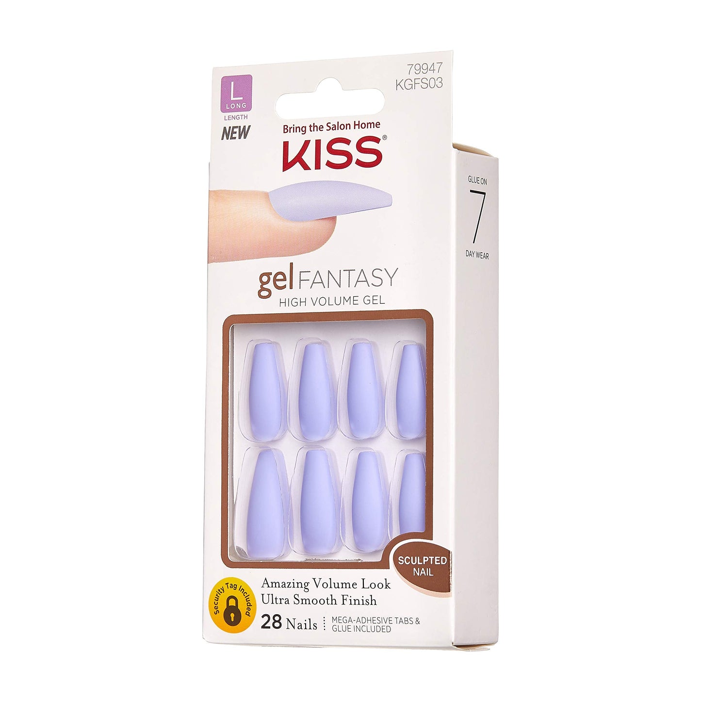 KISS Gel Fantasy Ready-to-Wear Press-On Sculpted Gel Nails, “Night After”, Long, Purple, High Arch Nail Kit with Pink Nail Glue, Manicure Stick, Mini Beauty & Personal Care KISS