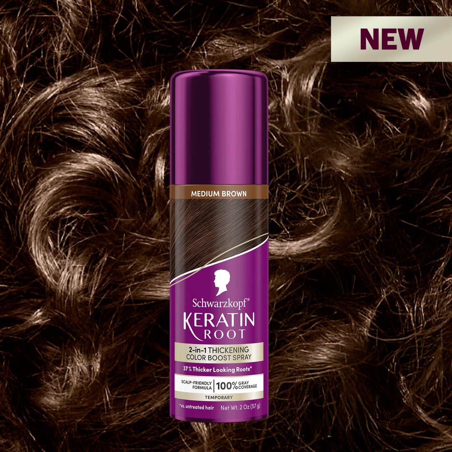 Schwarzkopf Keratin Color Root Temporary Hair Color Spray, Medium Brown, Instant Gray Coverage, Thicker, Fuller-Looking Roots, Easy-to-Use, No Beauty & Personal Care Schwarzkopf
