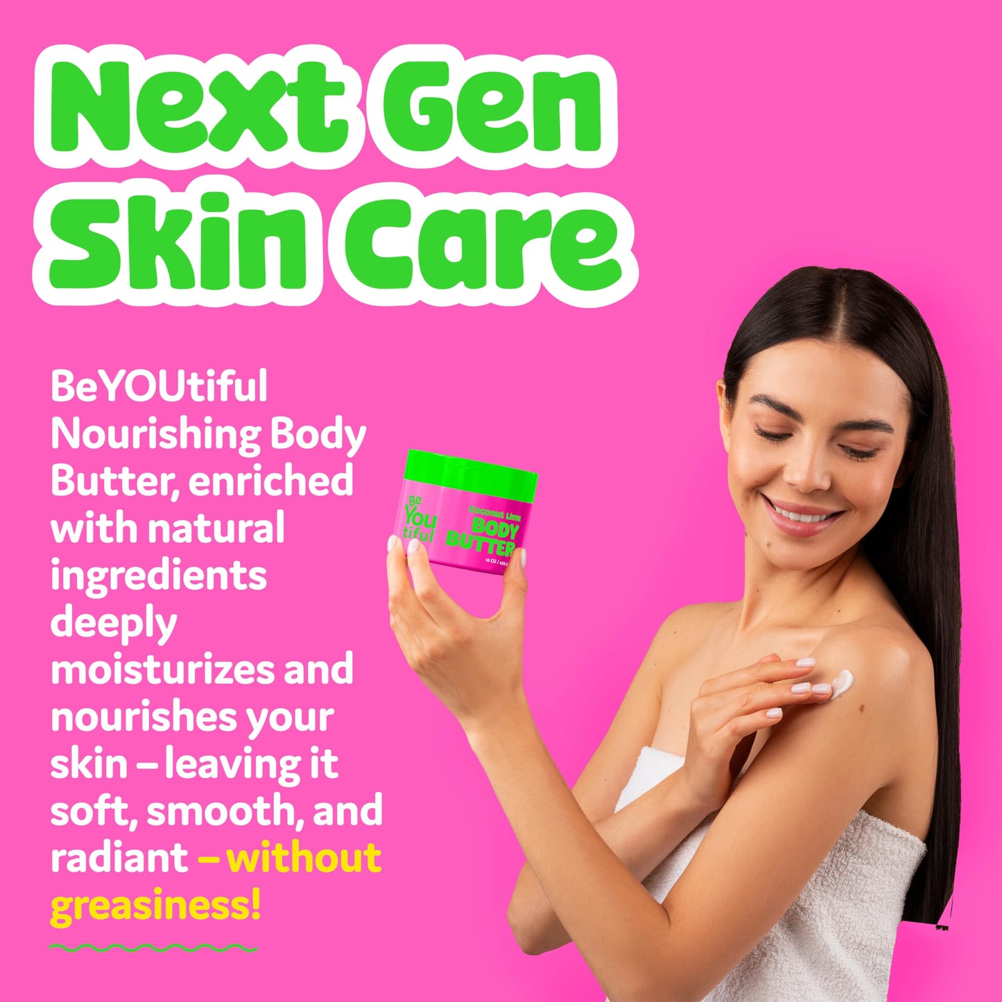 BeYoutiful Coconut Lime Body Butter for Dry Skin, Vitamin E, Coconut Oil & Shea Butter, Cruelty Free Hydrating Moisturizer for Kids & Teens, 16 oz Beauty & Personal Care BeYoutiful
