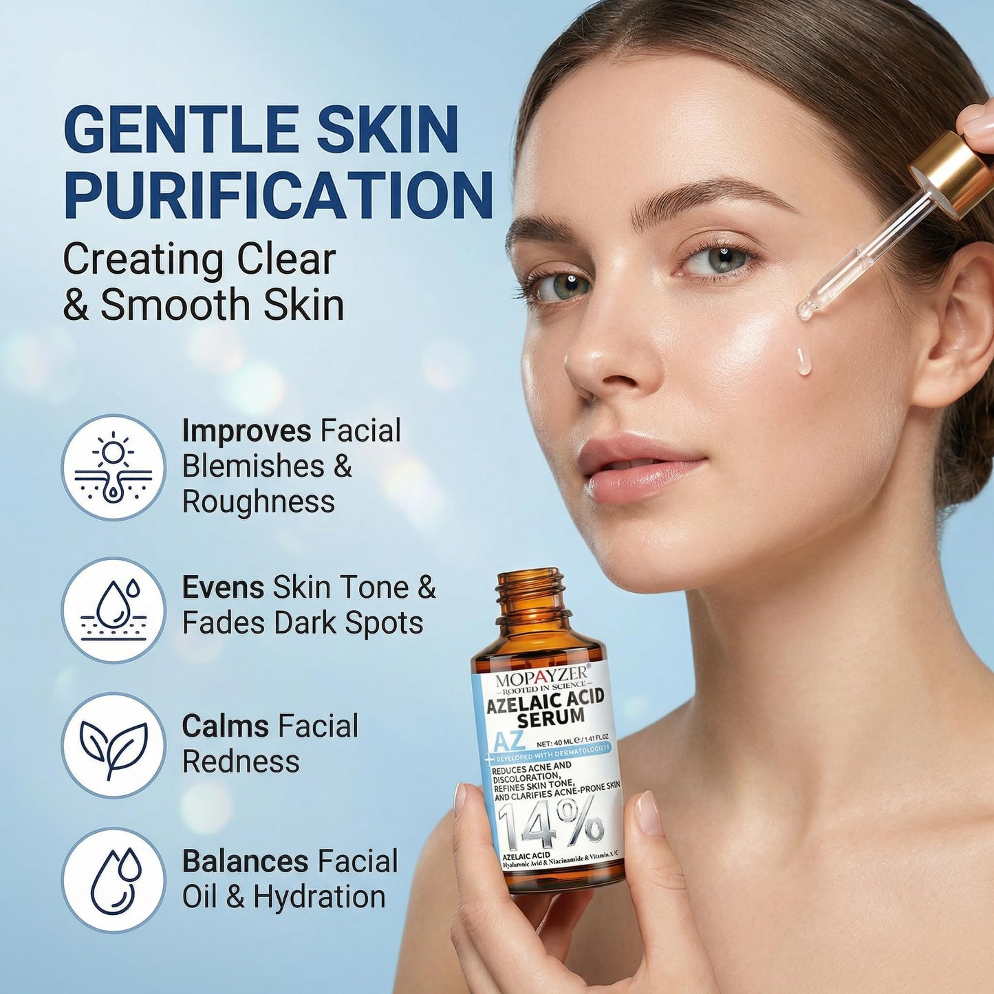 14% Azelaic Acid Serum for Face with Niacinamide, Hyaluronic Acid & Vitamin A/C - Redness Soothing, Acne & Dark Spot Care, Azelic Acid for Acne Beauty & Personal Care mopayzer