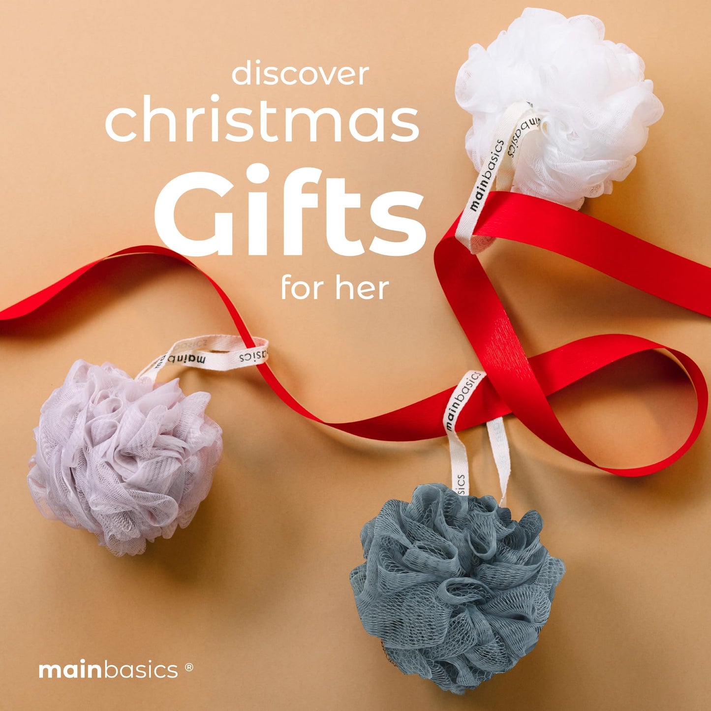 MainBasics Bath Shower Loofah Sponge Pouf Body Scrubber Exfoliator Body Wash Sponge (Set of 3, Airy Blossom) Beauty & Personal Care MainBasics