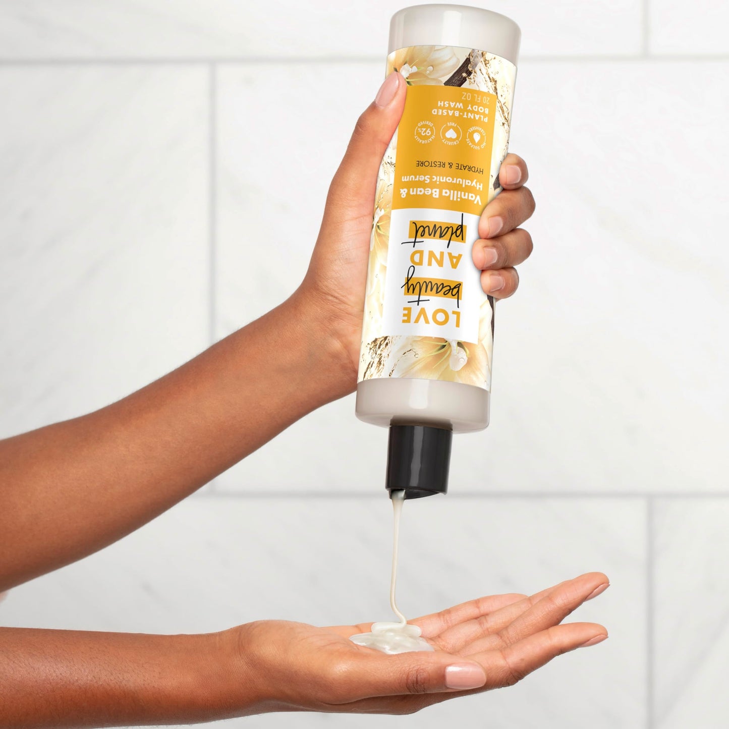 Love Beauty and Planet Plant-Based Body Wash Hydrate & Restore Vanilla Bean & Hyaluronic Serum No Sulfate Cleansers, Cruelty Free, 92% Naturally Beauty & Personal Care Love Beauty And Planet