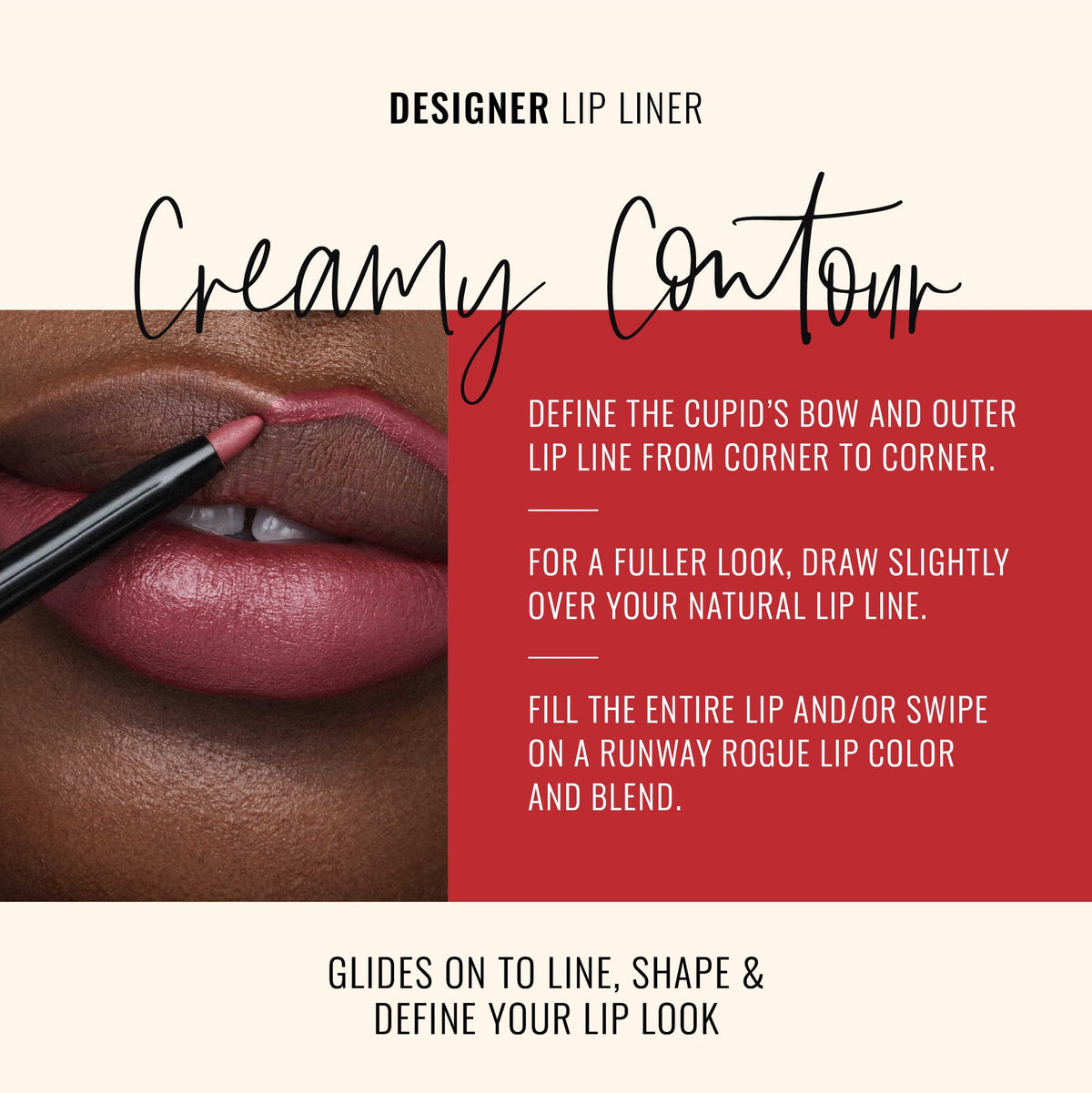 Runway Rogue Designer Liner Lip Pencil, Matte Muted Raspberry Lip Liner Pencil and Lip Liner Sharpener, ‘Open Call’ Beauty & Personal Care Runway Rogue