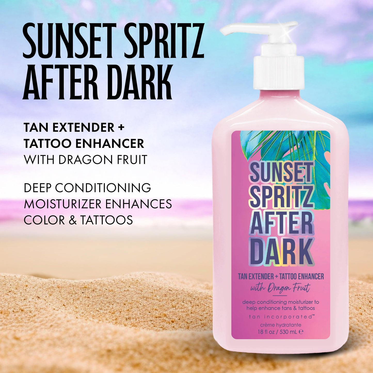 Brown Sugar After Dark Sunset Spritz Tan Extender & Tattoo Enhancer, Dragon Fruit with Biotanning Carrot Oil & Shea Butter, 18 Fl Oz Beauty & Personal Care Brown Sugar