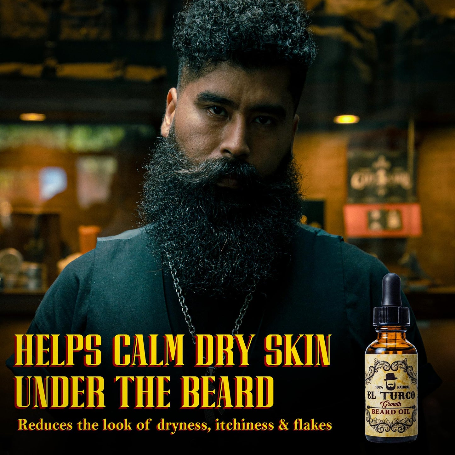 EL TURCO Beard Oil for Men with Jojoba, Castor & Rosemary, Natural Beard Growth Oil for Thicker, Fuller Beards, Helps Soften Dry Skin & Patchy Beards Beauty and Personal Care EL TURCO