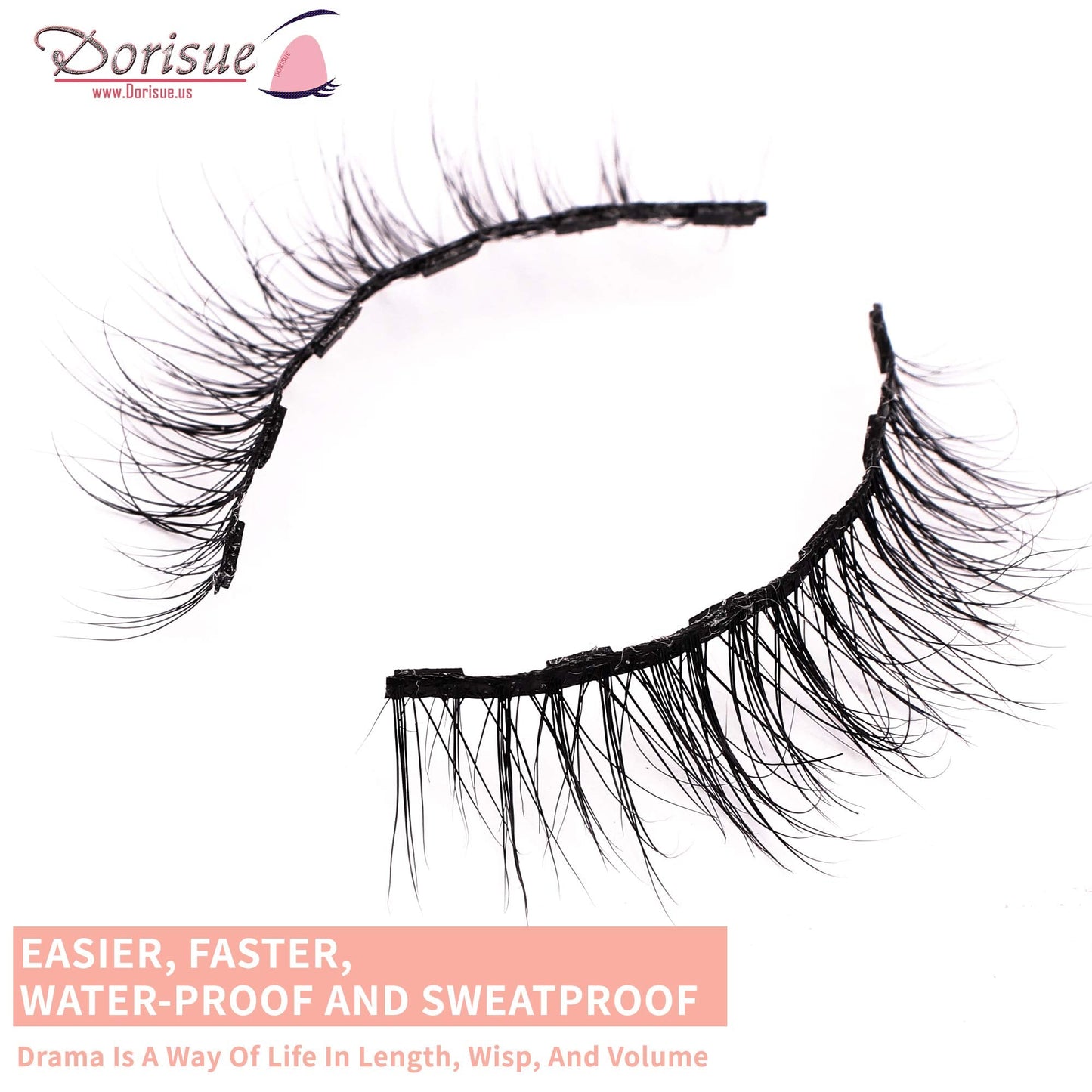 Dorisue Natural magnetic lashes short Magnetic eyelashes Natural look Luxe Cat eyes Natural Medium Long lashes Flare style Beauty & Personal Care Dorisue