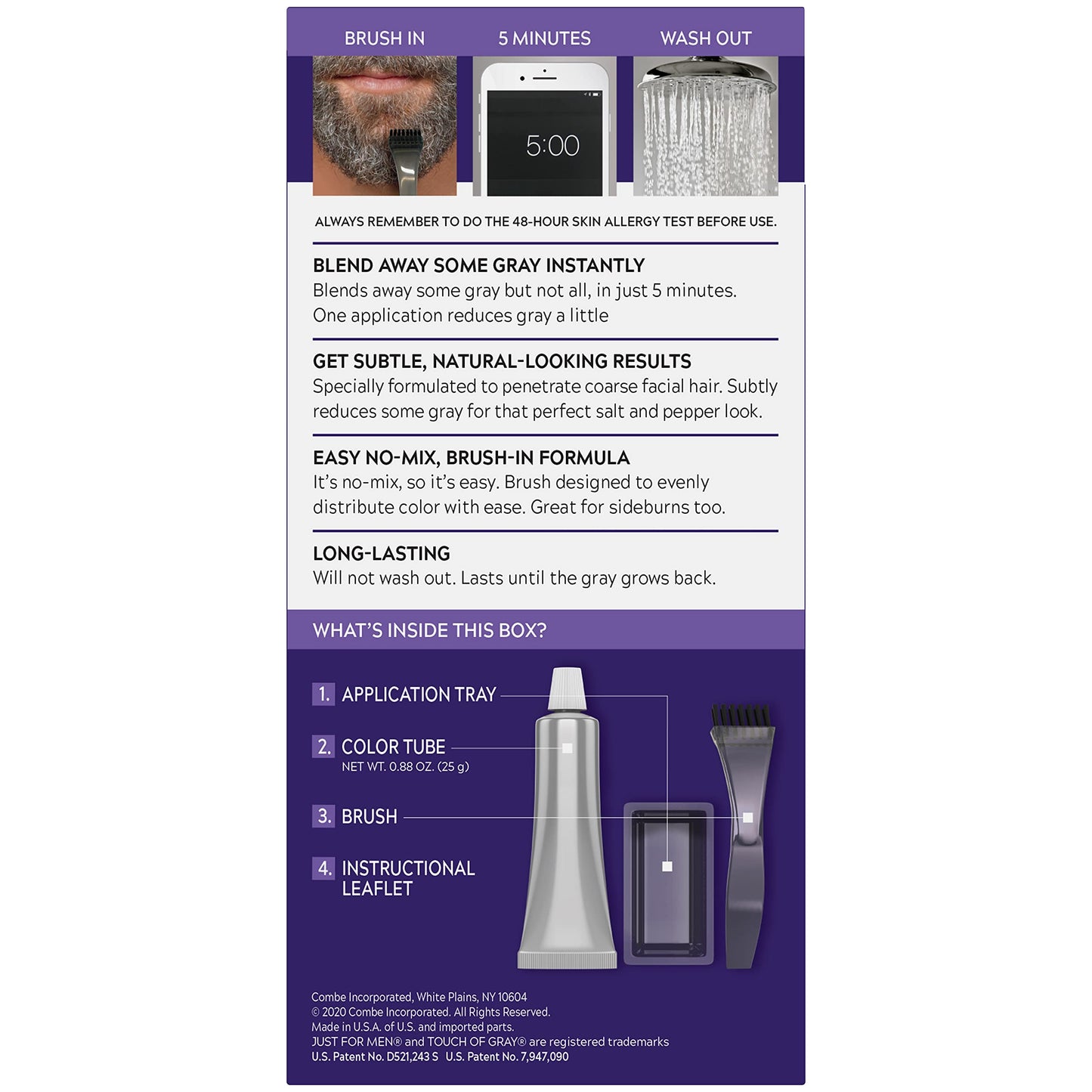 JUST FOR MEN Touch of Gray Hair Color, Mustache & Beard Kit, Light & Medium Brown B-25/35, 1 ea ( Pack of 3) Beauty & Personal Care Just for Men